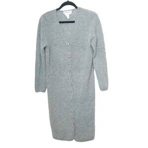 Outlander Gray Wool Angora Blend V Neck Sweater Dress Medium